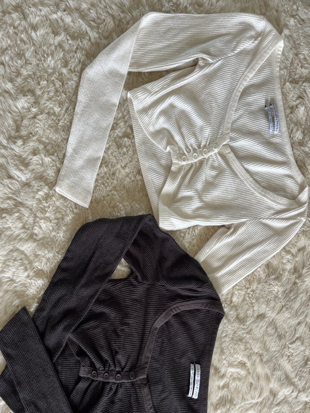 Urban Outfitters Out From Under Ribbed Crop Top Bundle - Cream & Brown
